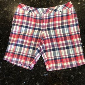 Plaid Bermuda shorts. Very good used condition.